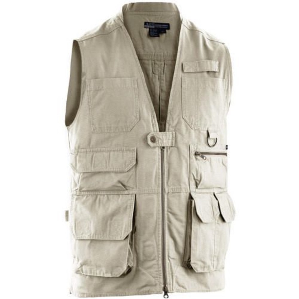 5.11 Tactical Khaki Utility Vest Men’s Outdoor Multi-Pocket Zip Front